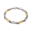 304 Stainless Steel Oval Byzantine Chain Bracelets BJEW-B078-136GP-1