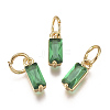 Brass Micro Pave Cubic Zirconia Charms ZIRC-F111-03G-07-1