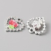Platinum Alloy Rhinestone Pendants FIND-TAC0008-69P-04-2
