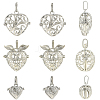 6Pcs 3 Styles Brass & Alloy  Bead Cage Pendants FIND-YW0011-82-1