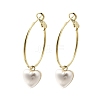 Brass Heart Hoop Earrings EJEW-A121-13G-2