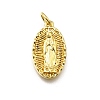 Oval with Virgin Mary Pattern Brass Pendants KK-G525-14G-1