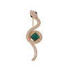 Light Gold Plated Alloy Glass Safety Pin Brooch PW-WG33A3A-02-1