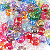 100Pcs UV Plating Transparent Acrylic European Beads OACR-TA0004-92-4