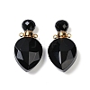 Natural Obsidian Faceted Teardrop Bottle Pendants G-A225-02G-07-1