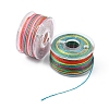 25 Rolls 25 Colors Round Segment Dyed Waxed Polyester Thread String YC-YW0001-02A-4
