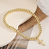Brass Micro Pave Clear Cubic Zirconia Charm Bracelets WG86A15-05-1