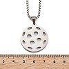 201 Stainless Steel Pickleball Pendant Box Chain Necklaces for Women Men NJEW-H050-01A-P-5