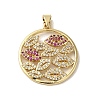 Brass Micro Pave Cubic Zirconia Pendants KK-C058-09G-1