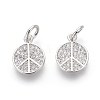 Brass Micro Pave Cubic Zirconia Charms X-ZIRC-J021-02P-RS-1