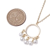 ABS Plastic Imitation Pearl with Brass Pendant Necklaces NJEW-JN04904-3