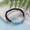 Polymer Clay Heishi Beads Stretch Bracelets BJEW-JB05811-03-3