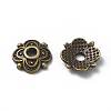 4-Petal Tibetan Style Alloy Flower Bead Caps LS-TIBE-S222-AB-NR-2