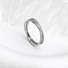 304 Stainless Steel Micro Pave Clear Cubic Zirconia Finger Rings for Women FS-WG1B662-08-1