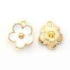 Light Gold Plated Alloy Enamel Pendants X-ENAM-R136-16A-2