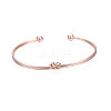 Alloy Wire Wrap Knot Open Cuff Bangle for Women BJEW-S118-145RG-1