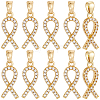 10Pcs Brass Micro Pave Cubic Zirconia Pendants KK-BBC0019-34-1