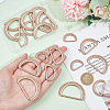 WADORN 20Pcs 5 Style Alloy D Rings FIND-WR0006-87-3
