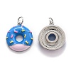 Brass Enamel Pendants KK-O140-06B-P-2