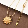 304 Stainless Steel Flower Pendant Round Snake Chain Necklaces for Women NJEW-G188-02G-2