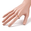 Glass Bicone Braided Finger Ring RJEW-JR00501-3