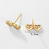 Fashionable and Versatile Heart Brass Stud Earrings IT0137-5