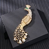 Peacock Alloy Crystal Rhinestone Brooches JEWB-M046-23G-1