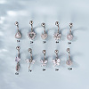 316L Surgical Stainless Steel Clear Cubic Zirconia Curved Barbell Belly Rings WG7644D-09-1