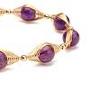 Healing Power Natural Amethyst Beaded Bracelets for Men Women X1-BJEW-TA00012-03-5