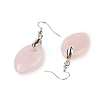 Natural Rose Quartz Dangle Earrings EJEW-F343-B08-3