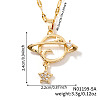 Stylish and Simple Brass Clear Cubic Zirconia Star Moon Planet Pendant Necklaces for Daily Wear OT4703-1-2