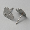 304 Stainless Steel Textured Geometry Stud Earring Findings with Hole STAS-WH0027-54I-3