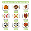 18Pcs 9 Styles Ball Polyester Embroidered Appliques PATC-FH0001-11-2