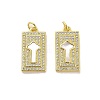 Brass Micro Pave Clear Cubic Zirconia Pendants KK-K365-10C-G-1