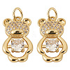 2Pcs Brass Micro Pave Cubic Zirconia Pendants KK-TA0002-81D-2