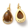 Natural Tiger Eye Teardrop Charms G-A034-01G-03-2