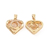 Brass Micro Pave Clear Cubic Zirconia Charms KK-E068-VC282-1