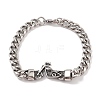 304 Stainless Steel Viking Lion Link Chain Bracelets for Men BJEW-B096-38AS-3