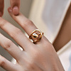 Round Beaded Brass Adjustable Finger Rings FS-WG25FED-01-2