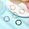 Natural Mixed Gemstone Beads Finger Rings RJEW-JR01074-1