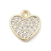 Brass Micro Pave Clear Cubic Zirconia Charms KK-B130-02G-07-1