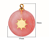 Synthetic Watermelon Stone Glass Pendants FIND-PW0015-02B-04-1