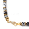 Round Natural Obsidian & Twist Synthetic Non-Magnetic Hematite Beaded Necklaces NJEW-JN05728-02-5