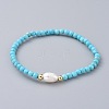 Synthetic Turquoise(Dyed) Beads Stretch Bracelets BJEW-JB04676-04-1