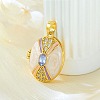 Brass Micro Pave Cubic Zirconia Locket Pendants KK-F912-02G-1
