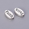 Oval with Faith Tibetan Style Beads X-TIBEB-A32287-AS-RS-2