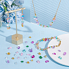 84G 7 Colors Spray Painted Transparent Glass Beads Strands GLAA-GO0001-18-4