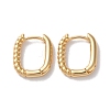 Half Spiral Rectangle Brass Hoop Earrings for Women EJEW-B056-18G-1
