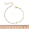 304 Stainless Steel Scalloped Bar Chain Bracelets for Women BJEW-JB13514-2
