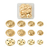 80Pcs 8 Style Brass Shank Buttons BUTT-TA0001-08G-1